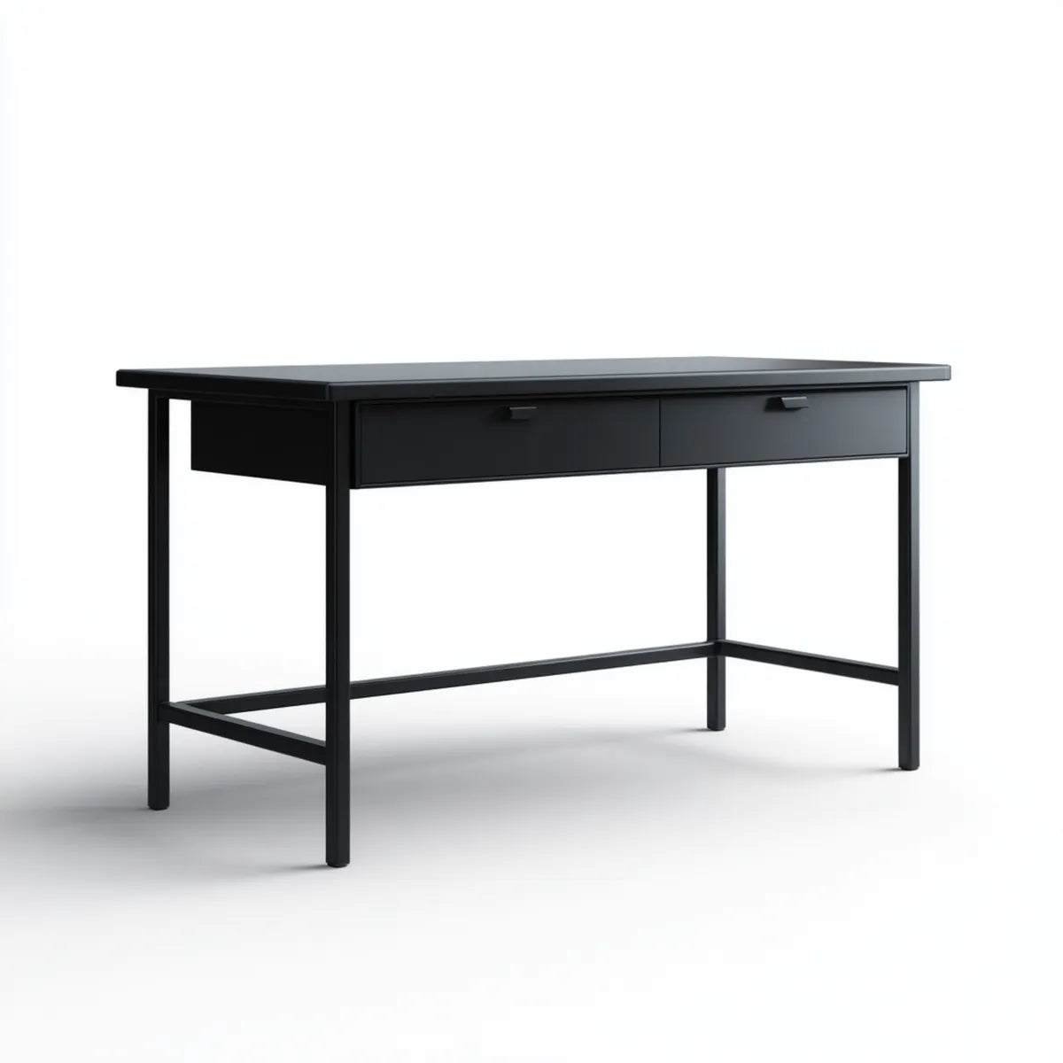 Consolle da ingresso nera con 2 cassetti in MDF e acciaio 120 x 40 x 75 cm rettangolare