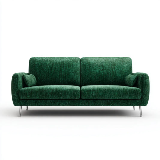 Divano 2 posti verde 180 x 85 x 82 cm in velluto di poliestere rettangolare