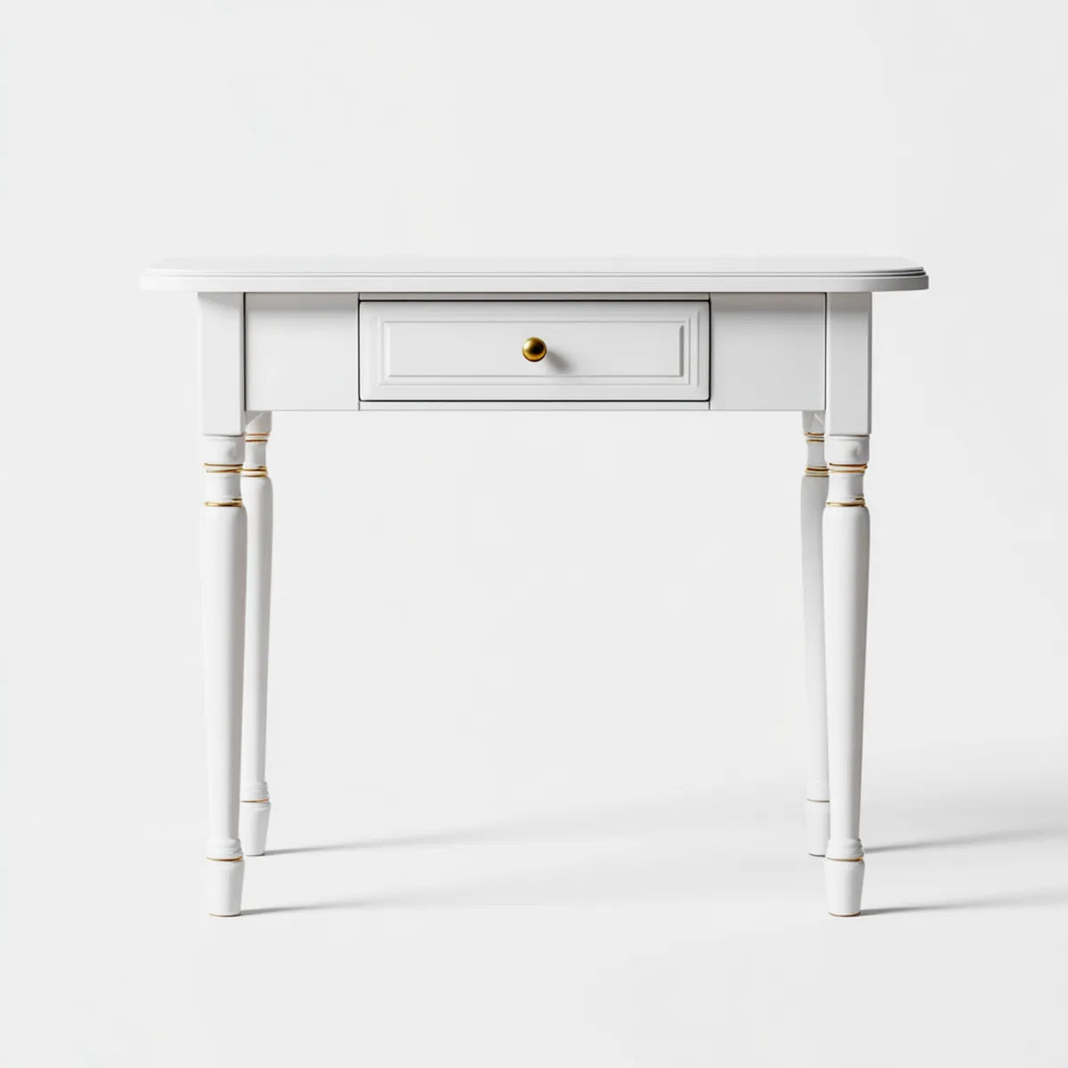 Consolle da ingresso con cassetto bianca e oro 100 x 35 x 80 cm in MDF rettangolare